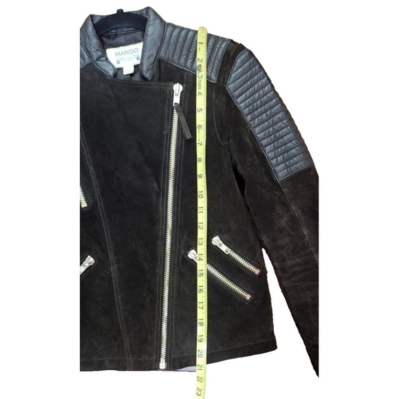 Mango Leather Jacket XXS / Brown with Gold Hardware - Biker Style - Picture 9 of 14
